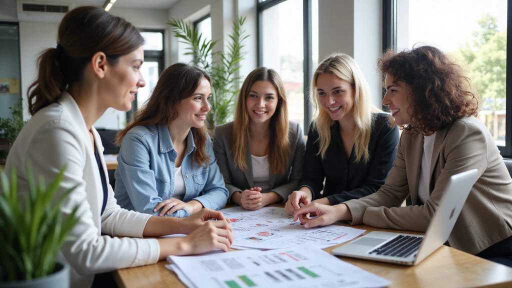 Egy csapat ember, akik egy számítógép előtt ülnek, és táplálkozási terveket vitatnak meg.